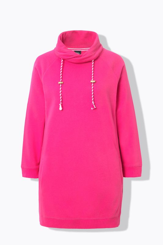 Robe en molleton avec poches, col montant et manches longues