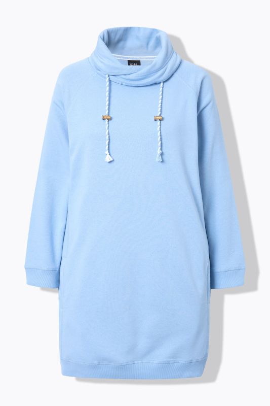 Robe en molleton avec poches, col montant et manches longues