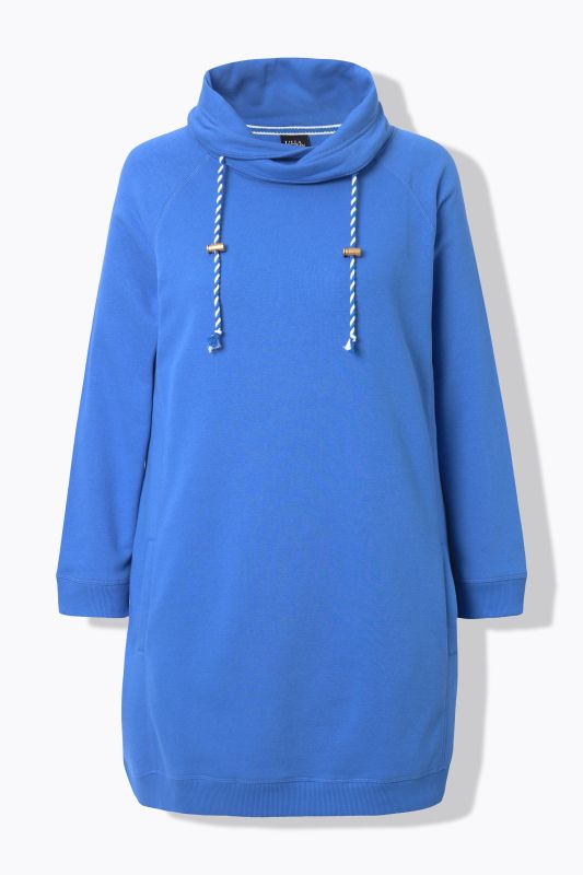 Robe en molleton avec poches, col montant et manches longues