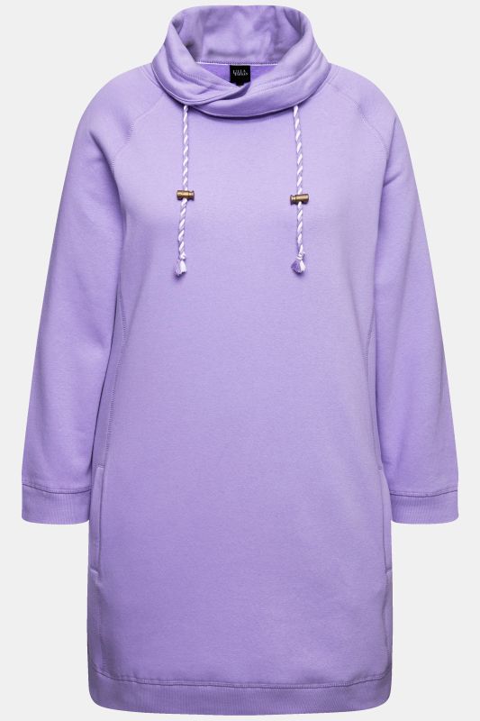Robe en molleton avec poches, col montant et manches longues
