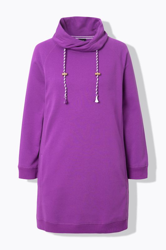 Robe en molleton avec poches, col montant et manches longues