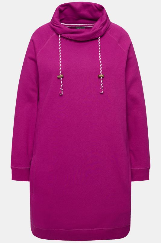 Robe en molleton avec poches, col montant et manches longues