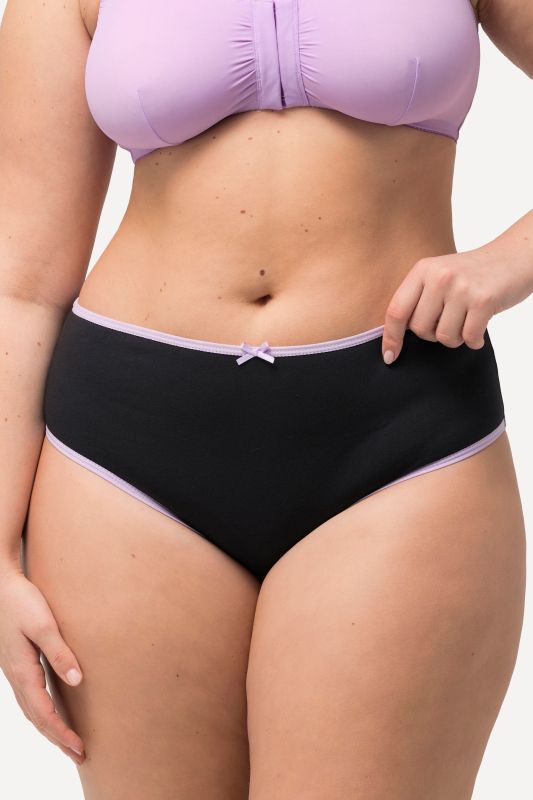 Culottes midi, liseré de couleur - lot de 5