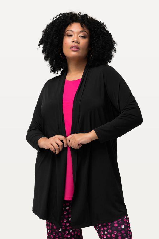 Veste en jersey, coupe ouverte et encolure en V