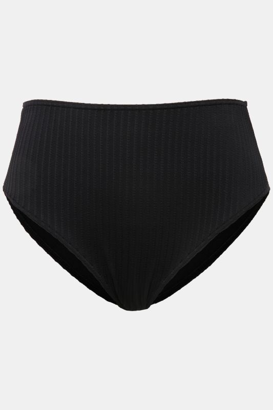 Culotte de bikini taille haute, rayures texturées