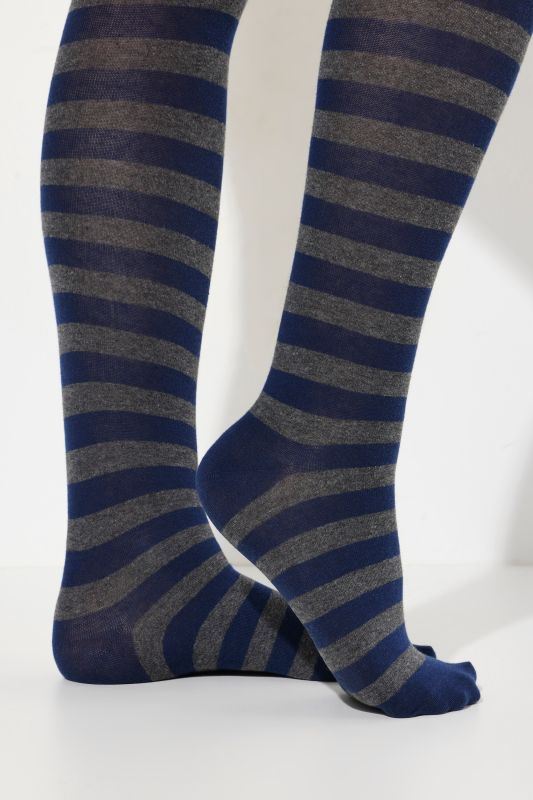 Collants rayés en coton