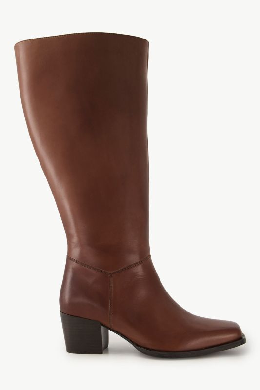 Bottes en cuir tige XXL, empiècement élastique -largeur H