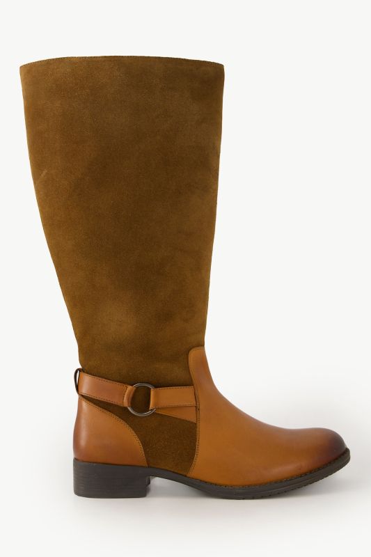 Bottes en cuir, semelle de propreté amovible - tige XL et largeur H