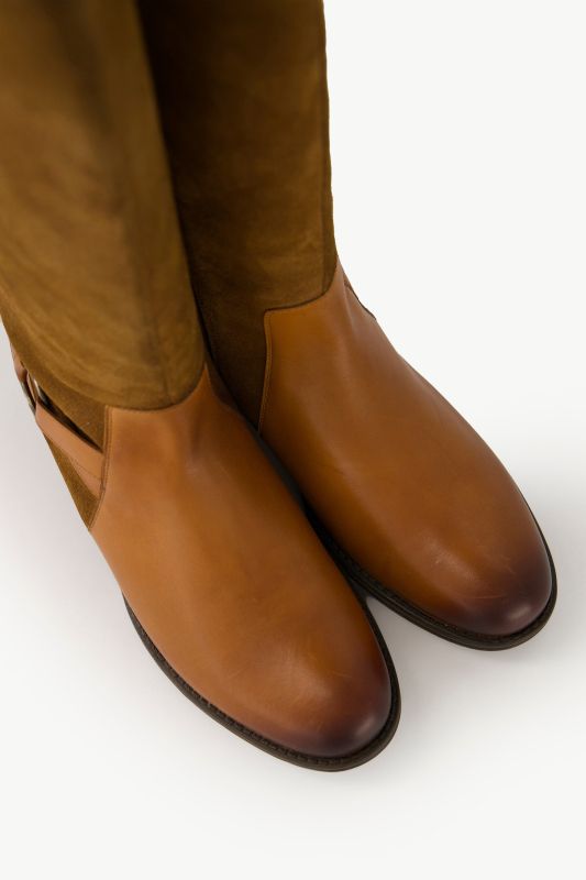 Bottes en cuir, semelle de propreté amovible - tige XL et largeur H