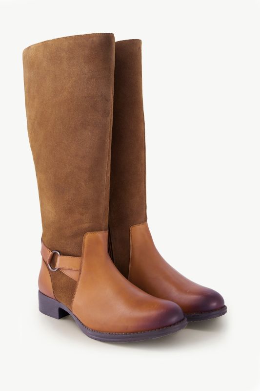 Bottes en cuir, semelle de propreté amovible - tige XXL et largeur H