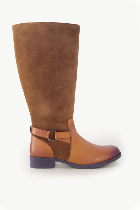Bottes en cuir, semelle de propreté amovible - tige XXL et largeur H
