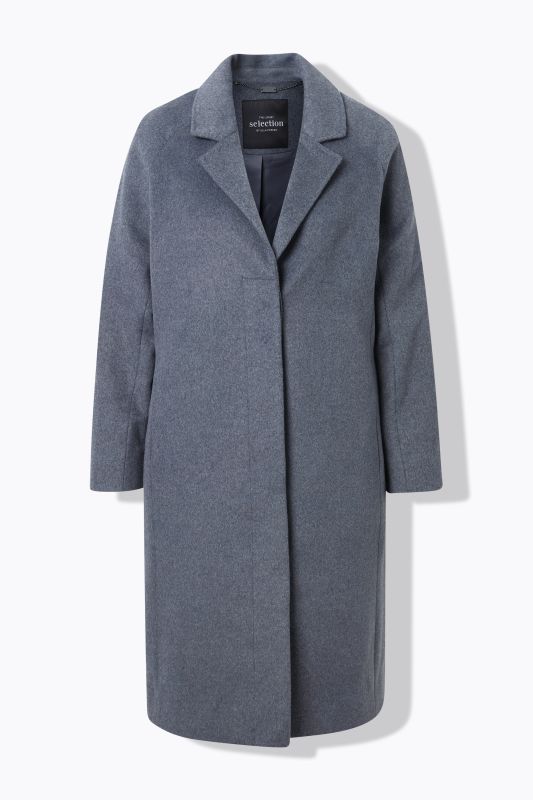 Manteau point sellier, col à revers et patte de boutonnage