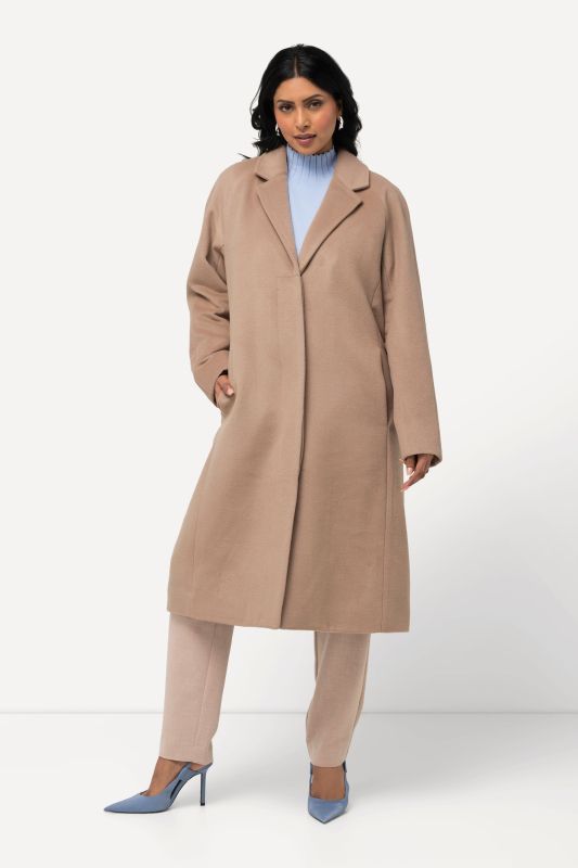 Manteau point sellier, col à revers et patte de boutonnage