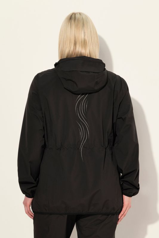Veste de pluie imperméable, avec fermeture à glissière à double sens et pochette de rangement