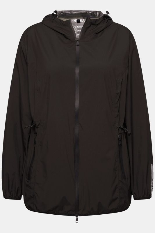 Veste de pluie imperméable, avec fermeture à glissière à double sens et pochette de rangement