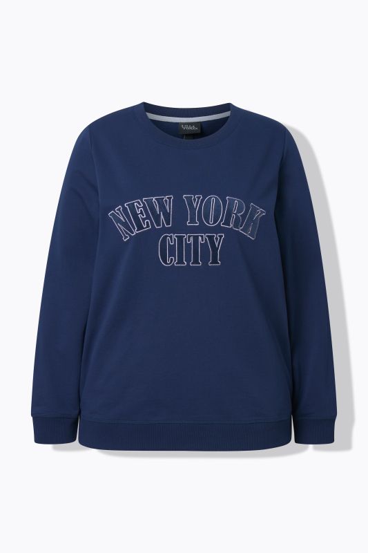 Pull en molleton col en V et manches longues, broderies