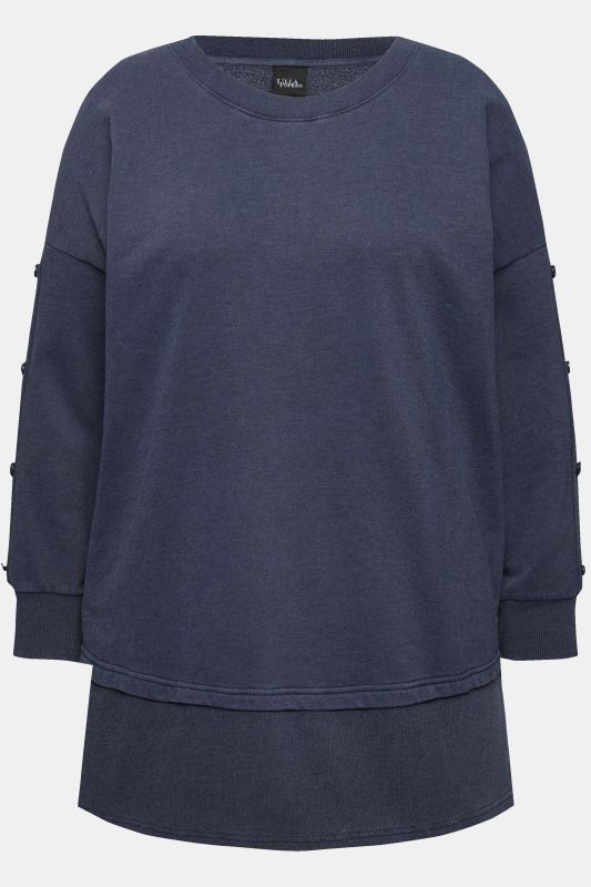 Sweat-shirt oversize, col rond et manches longues, effet de superposition