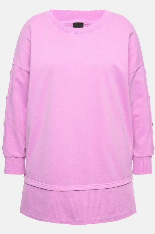 Sweat-shirt oversize, col rond et manches longues, effet de superposition
