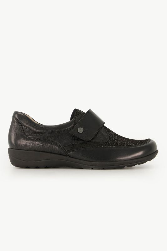 Slippers en cuir Caprice, fermeture à scratch - largeur H