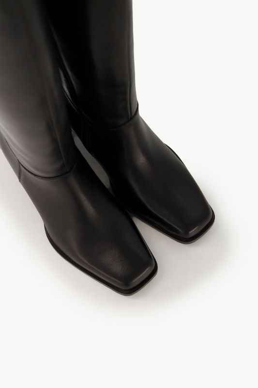 Bottes en cuir tige XXXL, empiècement élastique -largeur H