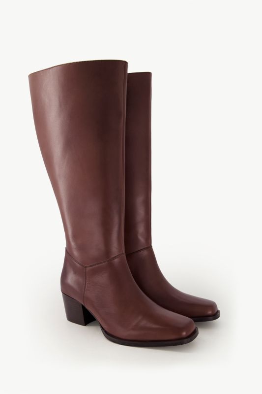 Bottes en cuir tige XXXL, empiècement élastique -largeur H
