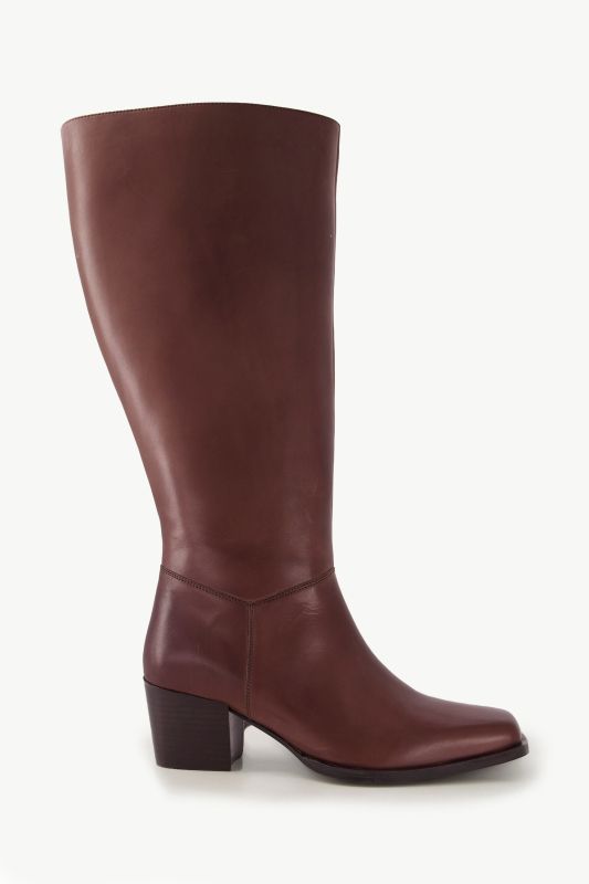 Bottes en cuir tige XXXL, empiècement élastique -largeur H