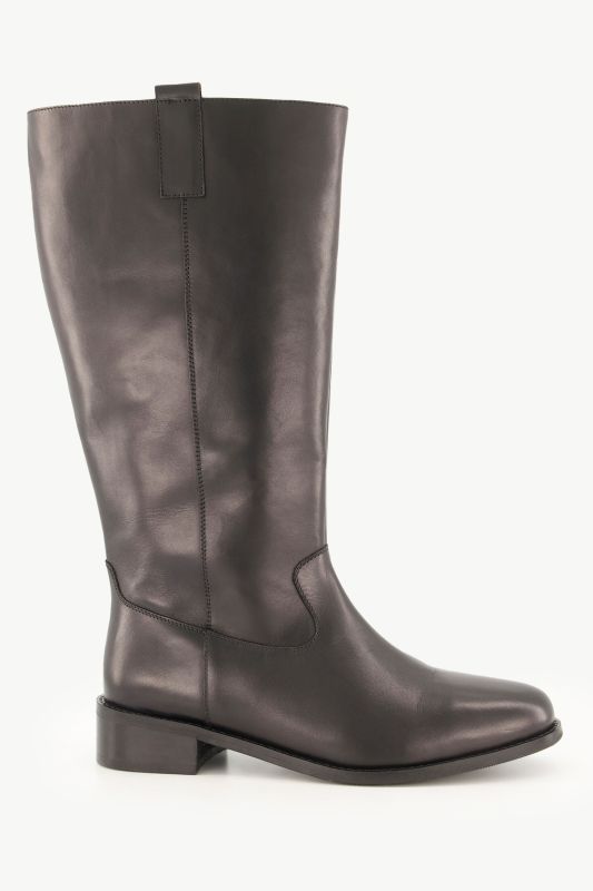 Bottes en cuir tige XL, fermeture zippée - largeur H