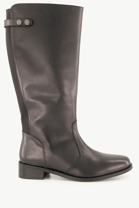 Bottes en cuir tige XXL, bride à boutons-pression - largeur H