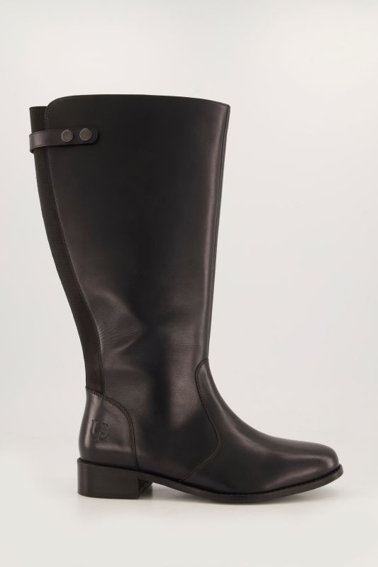 Bottes en cuir tige XXL, bride à boutons-pression - largeur H