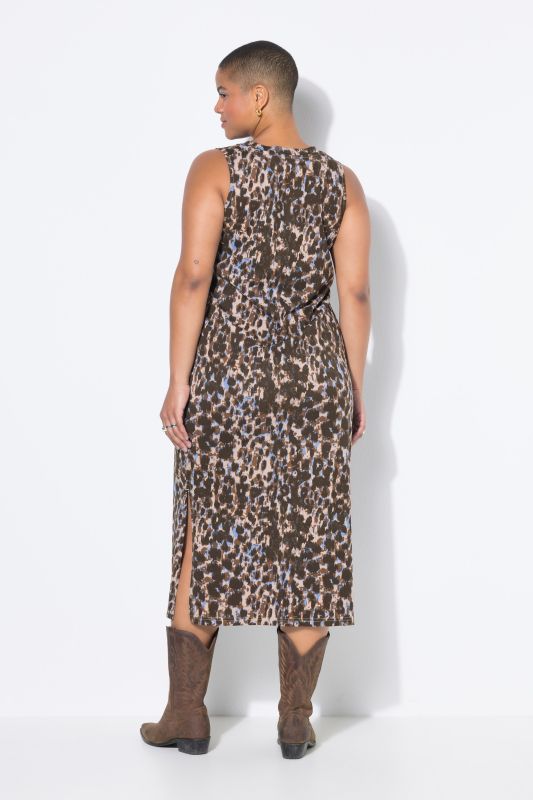 Robe maxi en jersey motif léopard, coupe Straight Shape