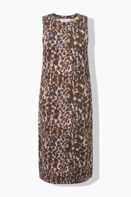 Robe maxi en jersey motif léopard, coupe Straight Shape
