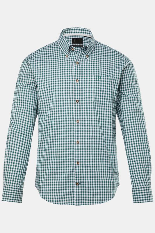 Chemise à carreaux de tenue bavaroise traditionnelle - manches longues et col boutonné, coupe Modern Fit - jusqu'au 8 XL