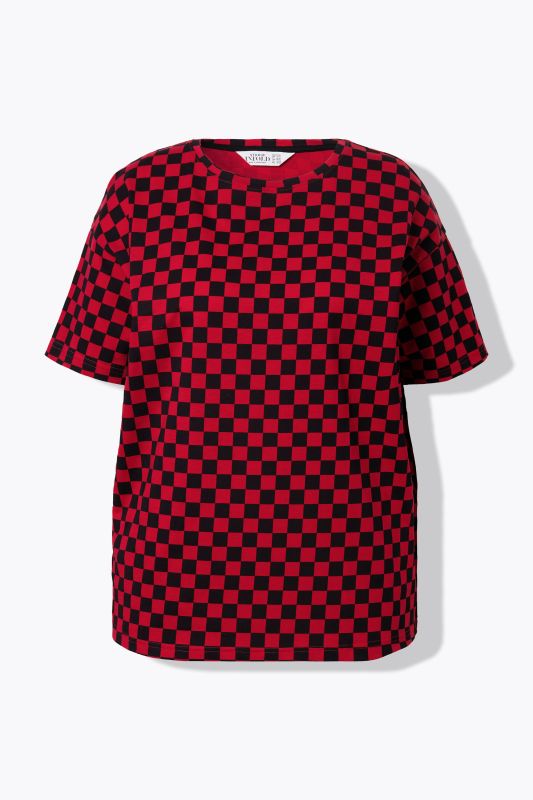 T-shirt oversize. Imprimé damier