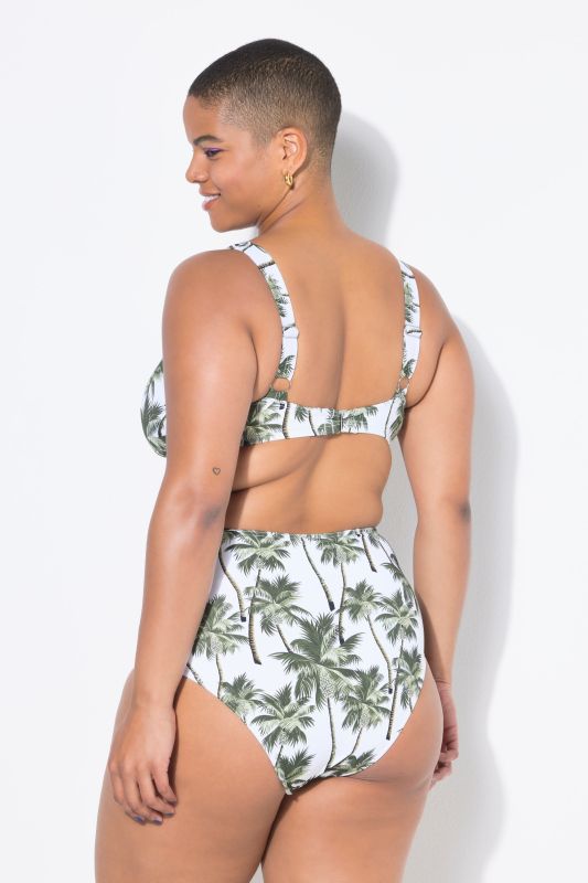 Haut de bikini avec bonnets souples, imprimé palmiers