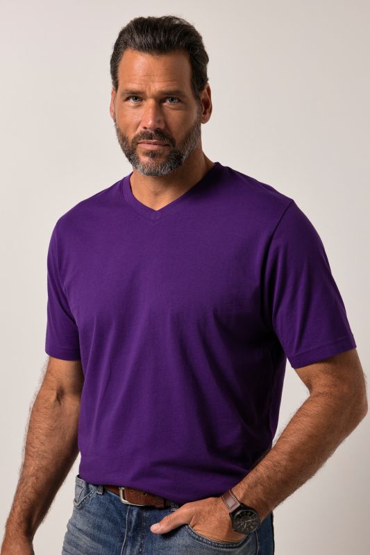 T-shirt JP 1880 Basic, col en V - jusqu'au 8 XL