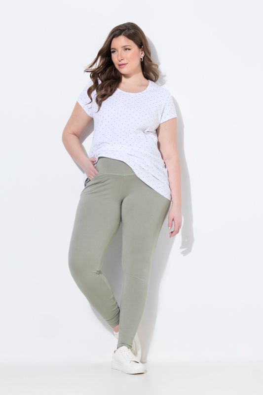 Legging Bellieva avec taille élastique large, coupe Skinny. Coton bio, GOTS