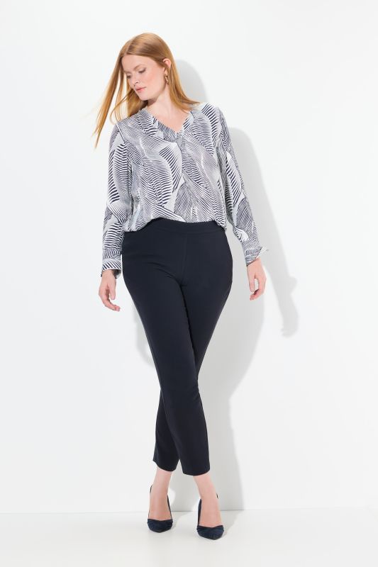 Pantalon en acétate, jambe étroite et taille confortable
