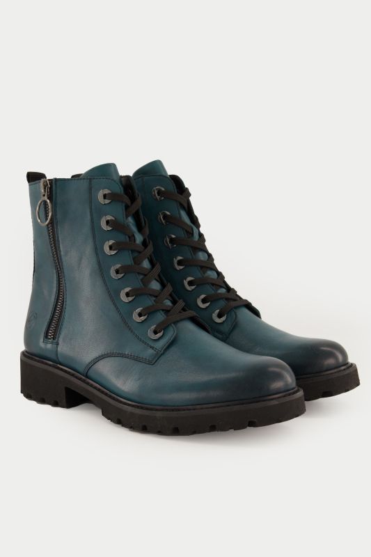 Bottines en cuir Remonte, esprit motard, fermeture zippée - largeur G