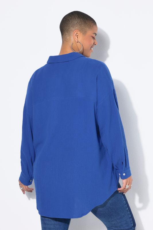 Chemisier en mousseline oversized à manches longues