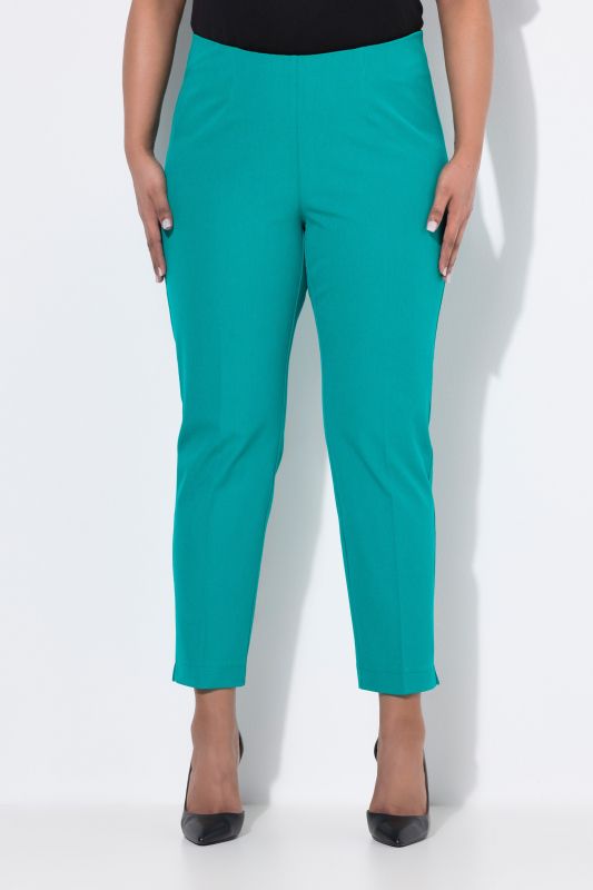 Pantalon 7/8, passepoil, taille élastique, jambe slim