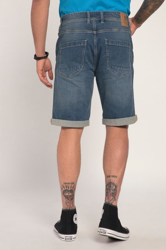 Bermuda, ventre confort, jean, 5 poches, hautement extensible