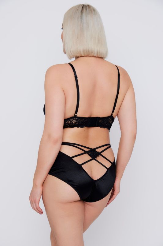 Bralette à cordons croisés, sans armatures. Dentelle.