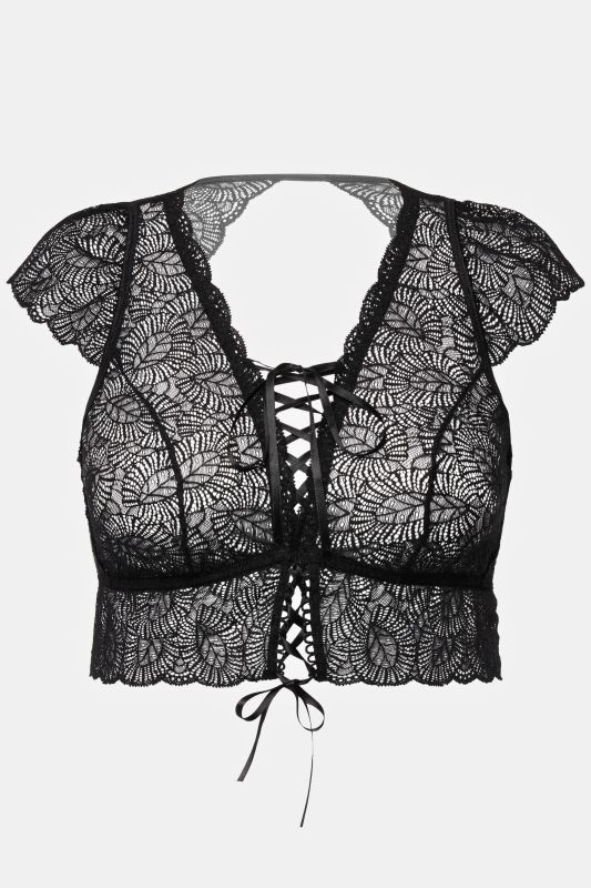 Brassière à manches courtes, laçage