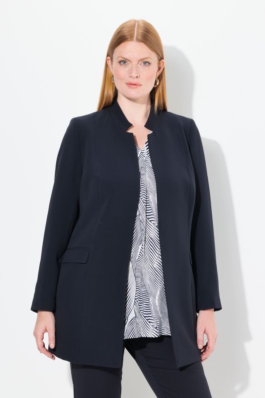 Blazer en acétate, col légèrement montant et fermeture à agrafe