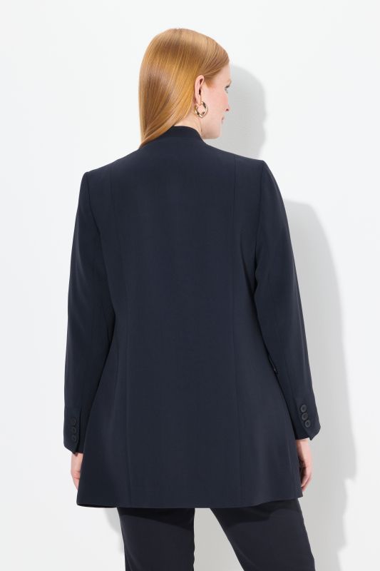 Blazer en acétate, col légèrement montant et fermeture à agrafe