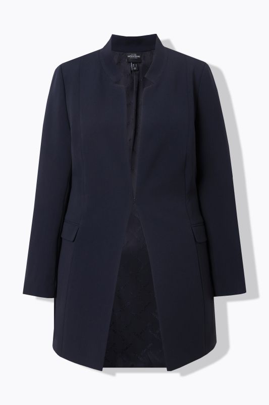 Blazer en acétate, col légèrement montant et fermeture à agrafe