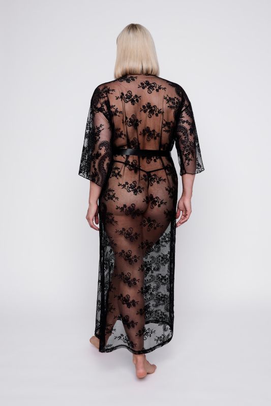 Kimono en dentelle, longueur au mollet