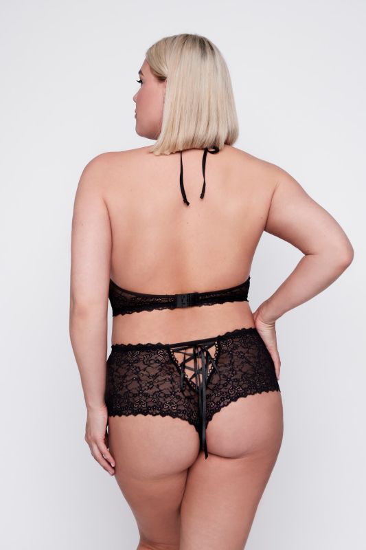 Bralette en dentelle, lacée dans la nuque