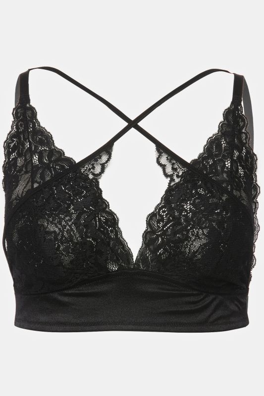 Bralette avec dentelle et broderie, sans armatures