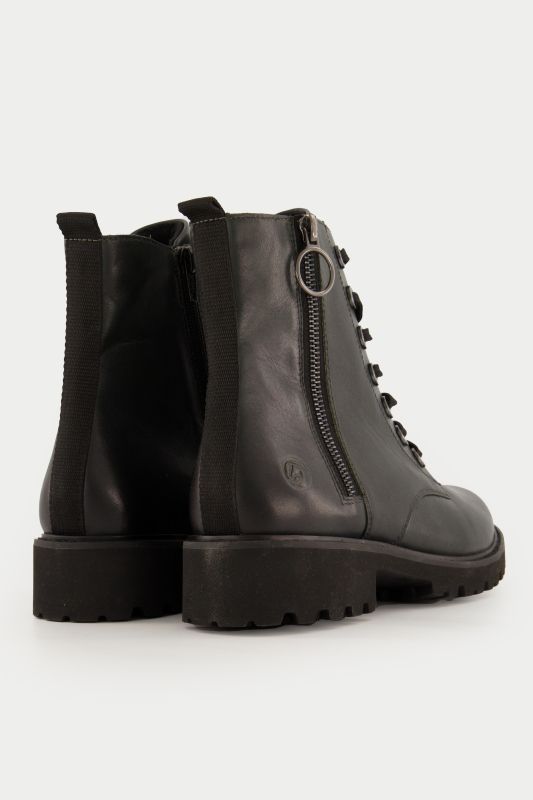 Bottines en cuir Remonte, esprit motard, fermeture zippée - largeur G